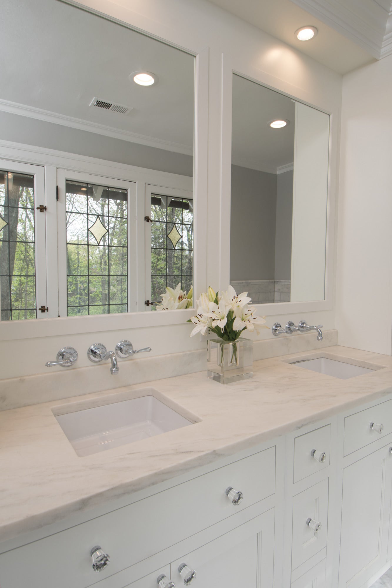 chrome lavatory faucet