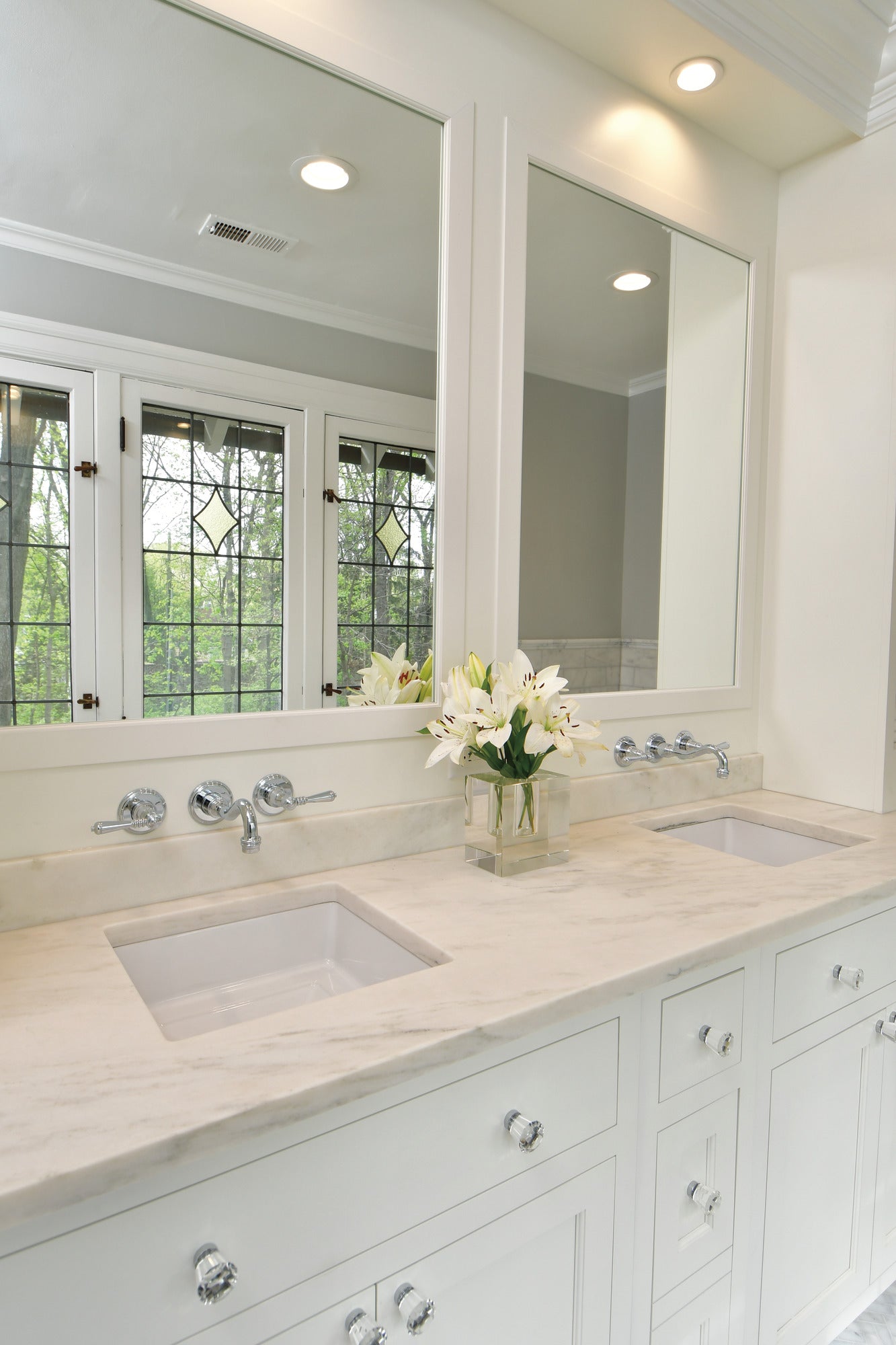 chrome lavatory faucet