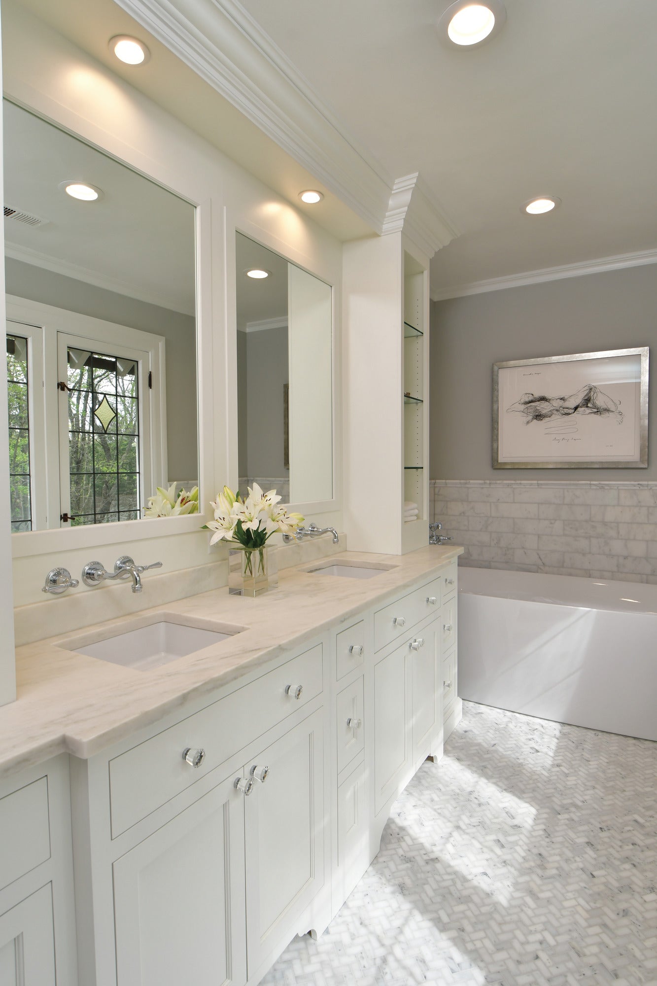 chrome lavatory faucet