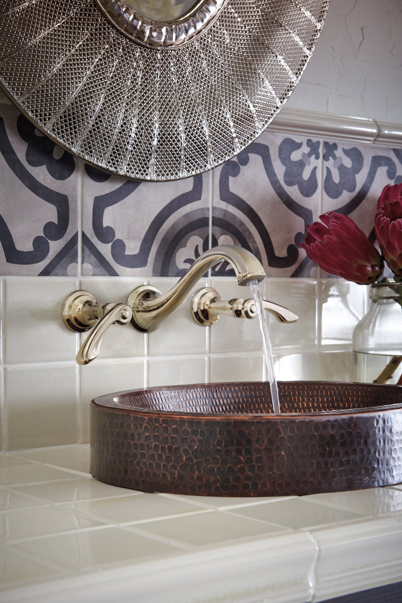 polished nickel lavatory faucet