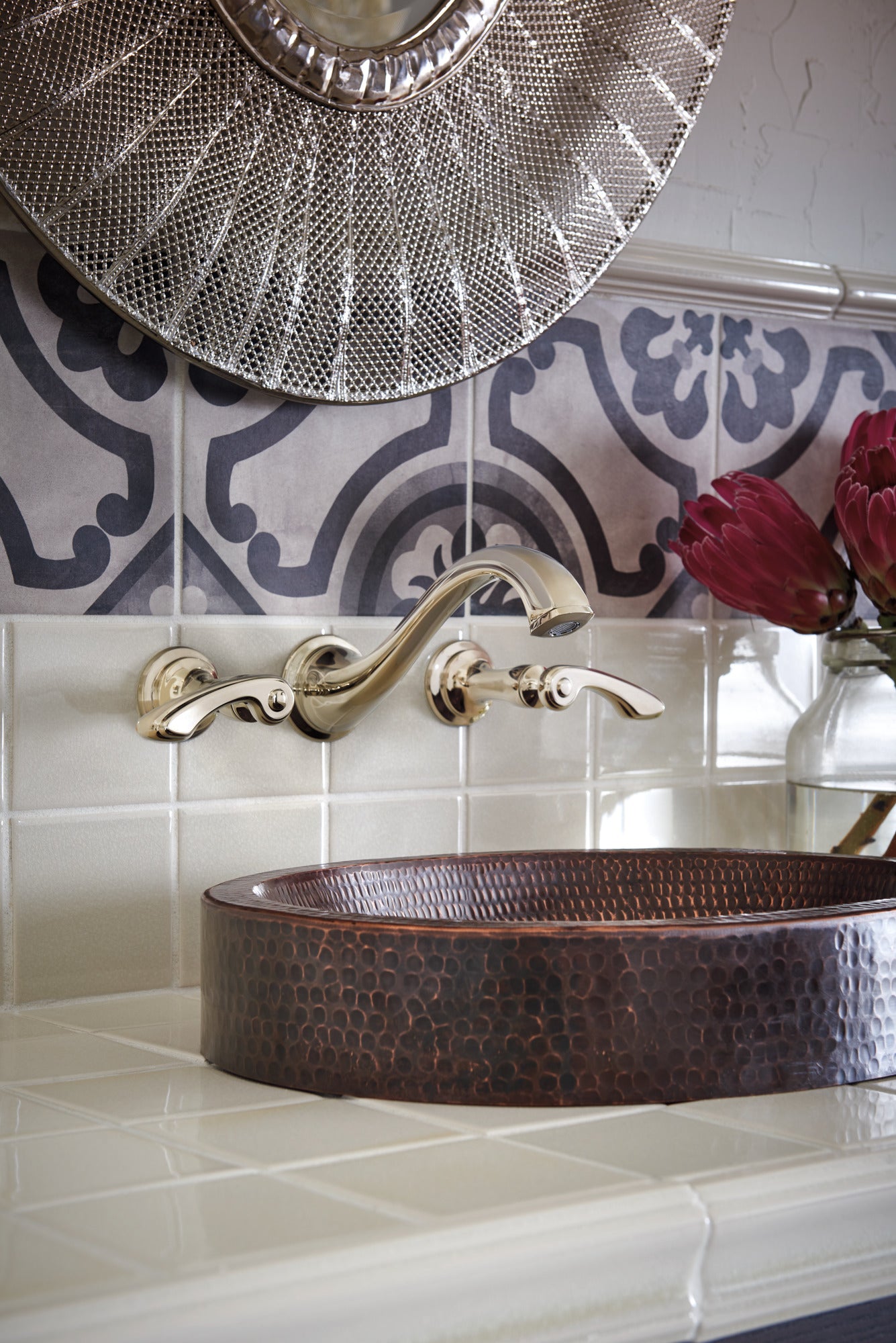 polished nickel lavatory faucet