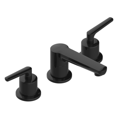 THG Paris System Smooth Metal with Lever Handles Widespread Lavatory Set with Drain by THG Paris