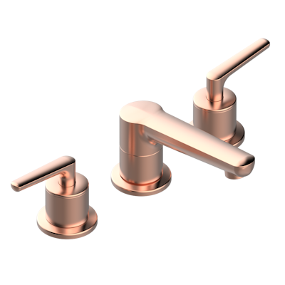 THG Paris System Smooth Metal with Lever Handles Widespread Lavatory Set with Drain by THG Paris