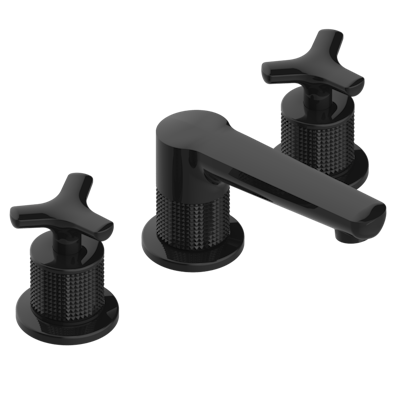 THG Paris System Diamond Metal Widespread Lavatory Set with Drain by THG Paris