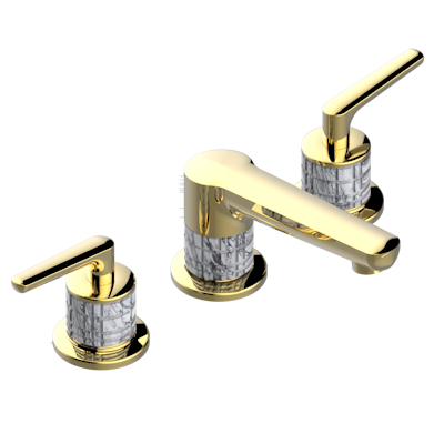 THG Paris System Howlite with Lever Handles Widespread Lavatory Set with Drain by THG Paris