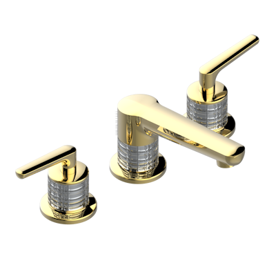 THG Paris System Crystal with Lever Handles Widespread Lavatory Set with Drain by THG Paris