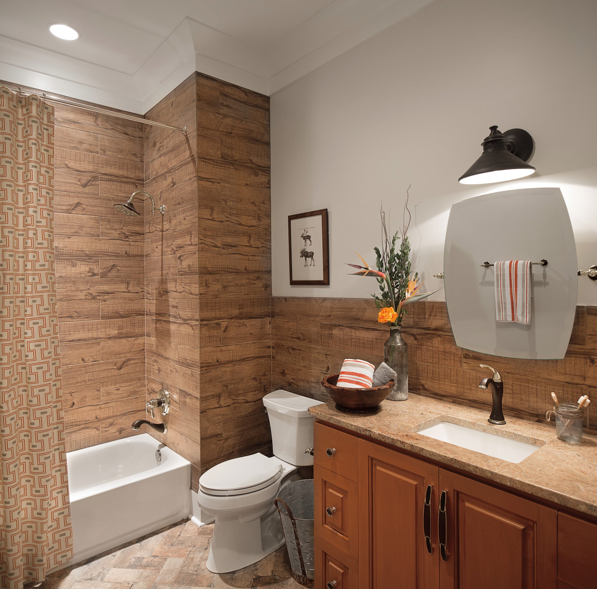 cocoa bronze / polished nickel thermostatic tub/shower