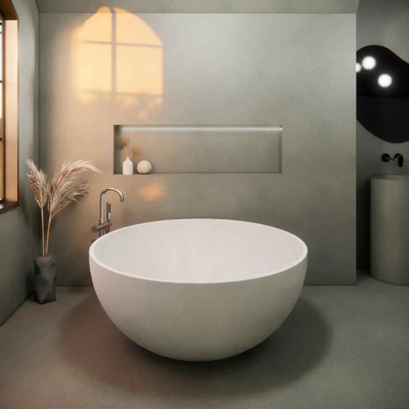 Balux Kopa 55 Concrete Freestanding Bathtub by Balux
