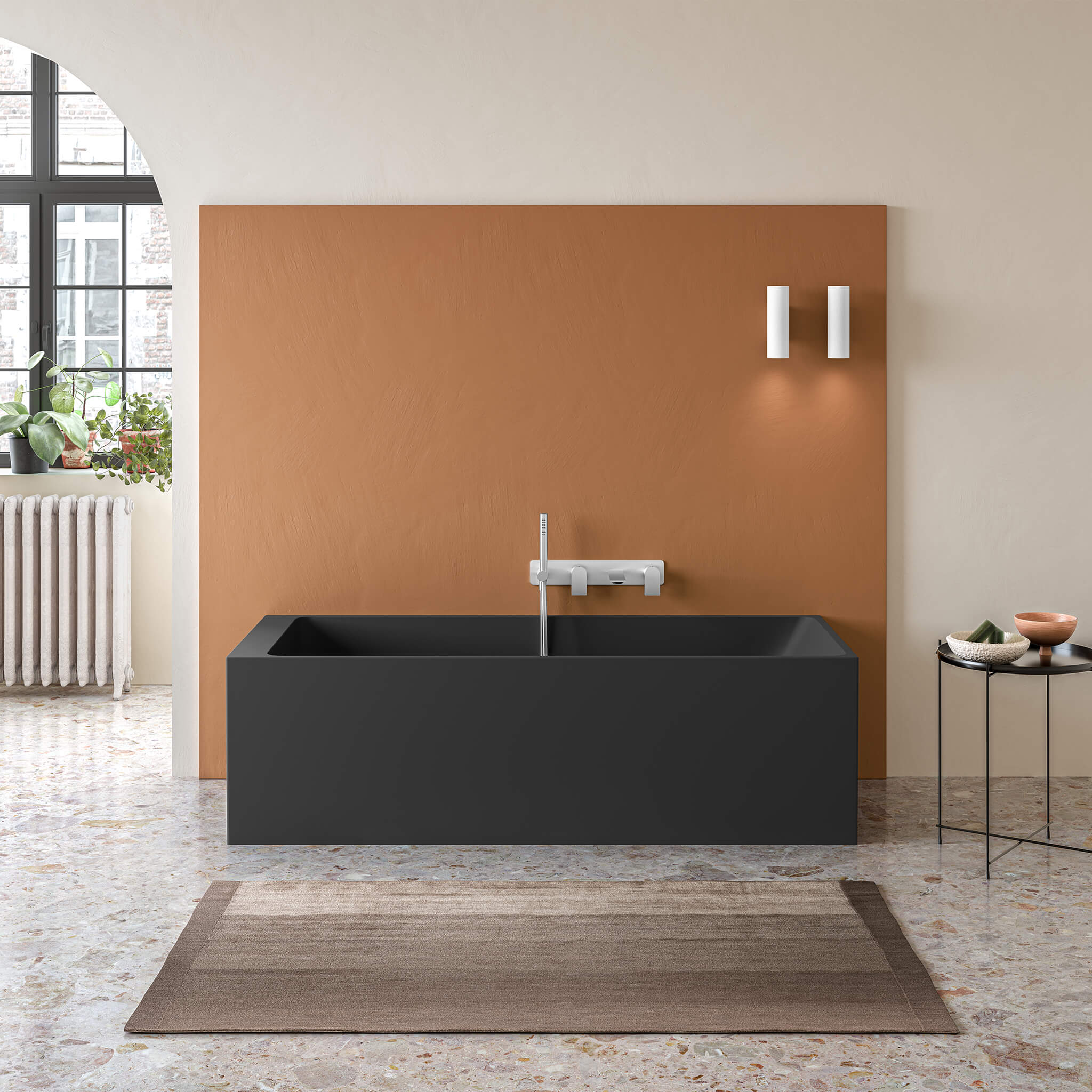 black matte interior / black matte exterior bathtub