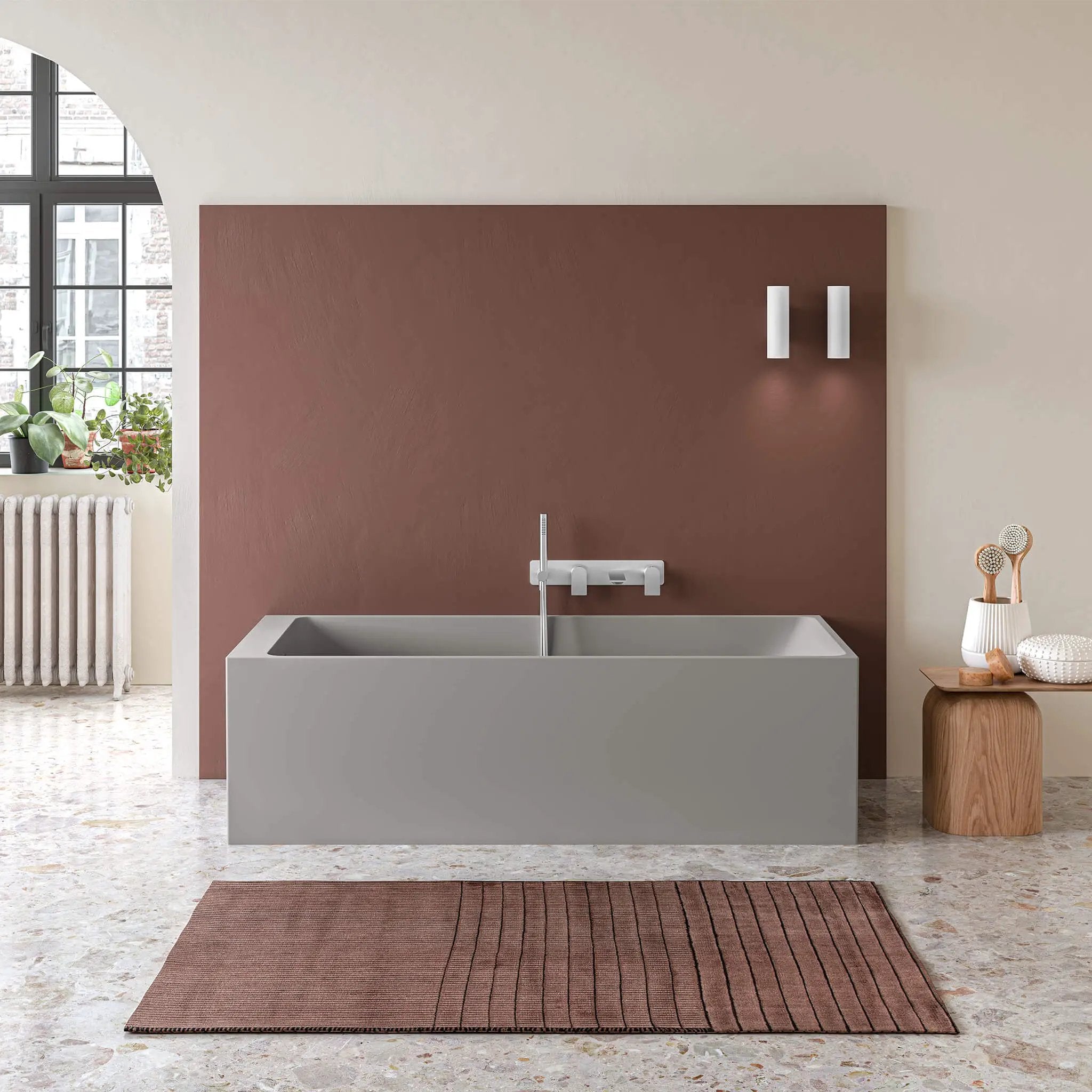 grey matte interior/ grey matte exterior bathtub