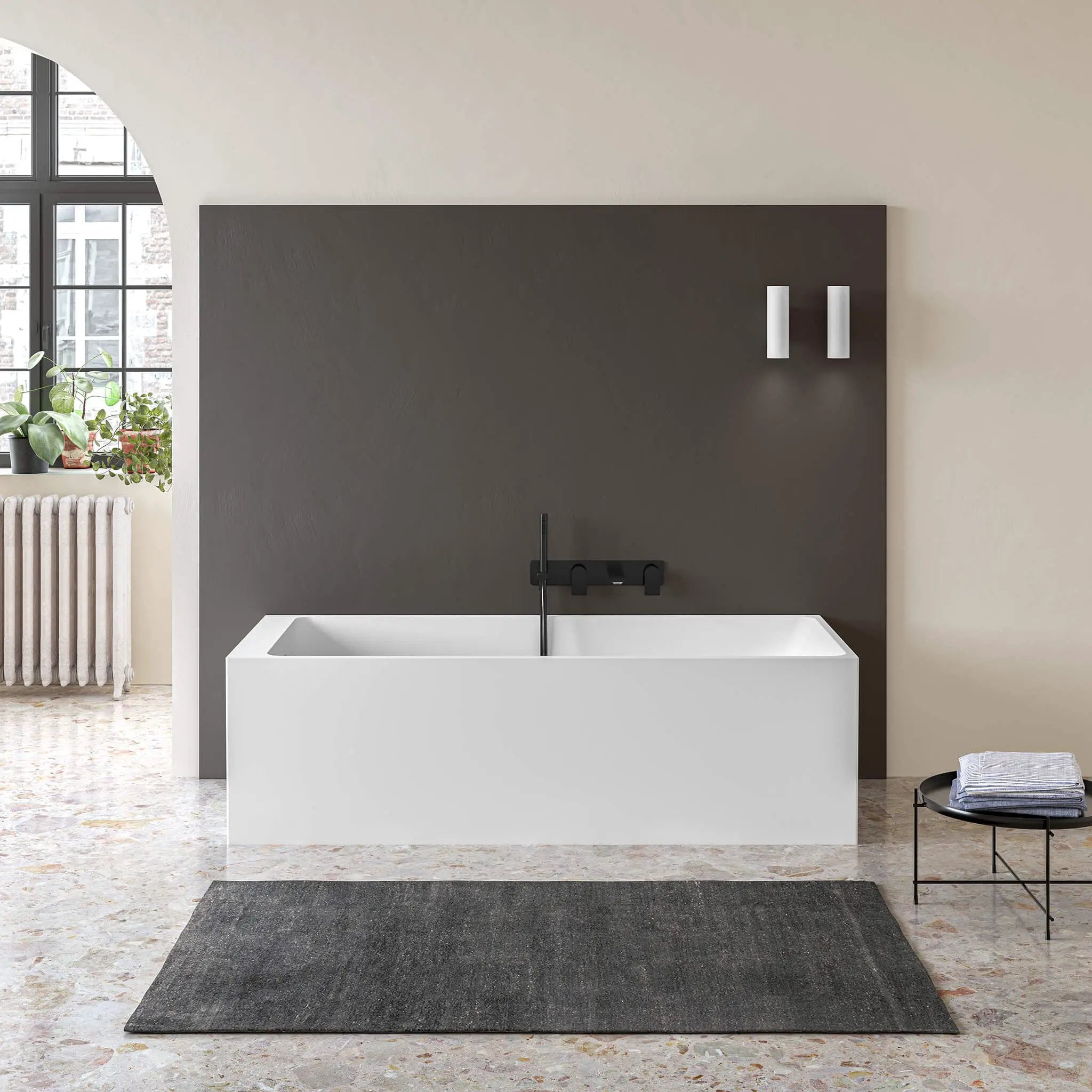white matte bathtub