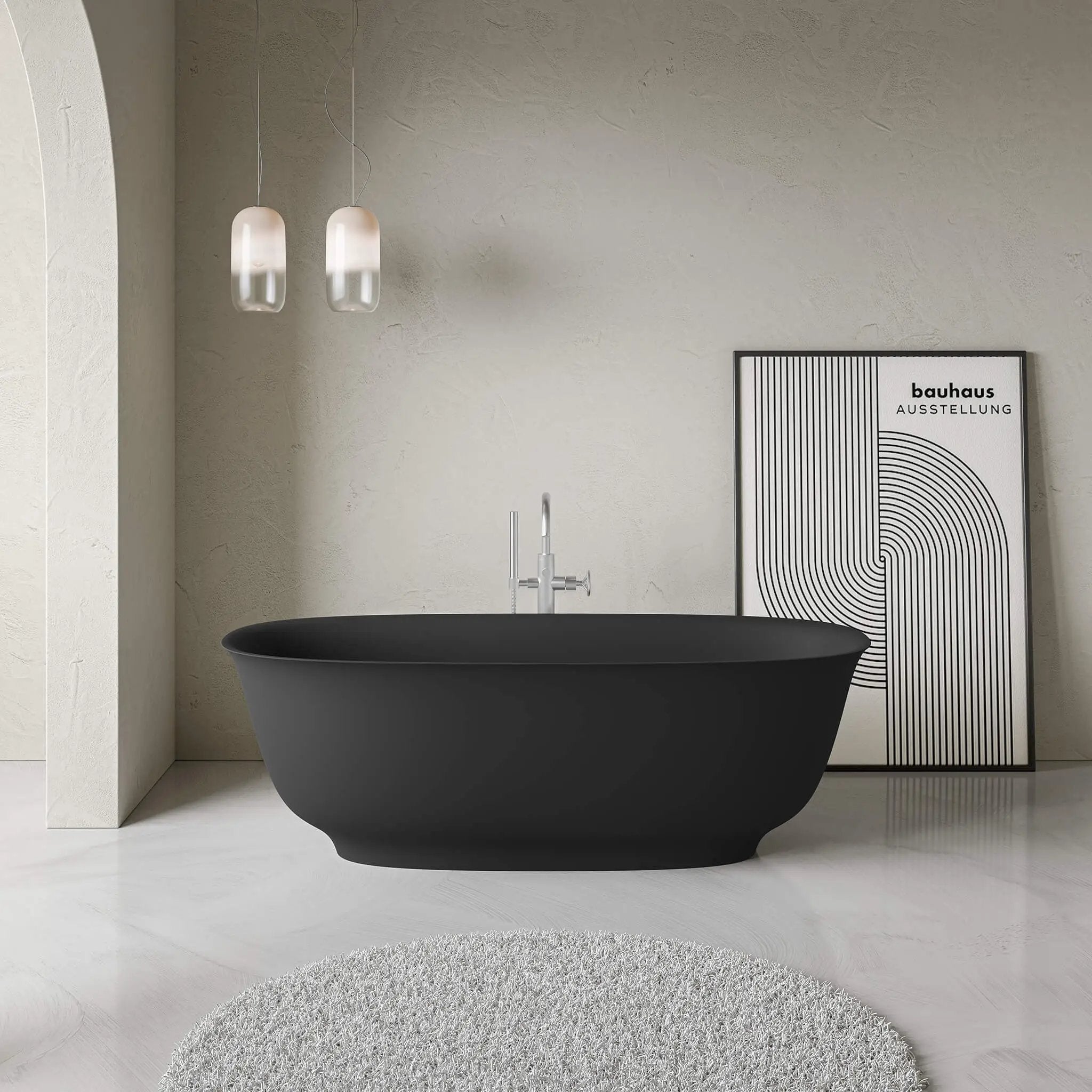 black matte interior / black matte exterior bathtub