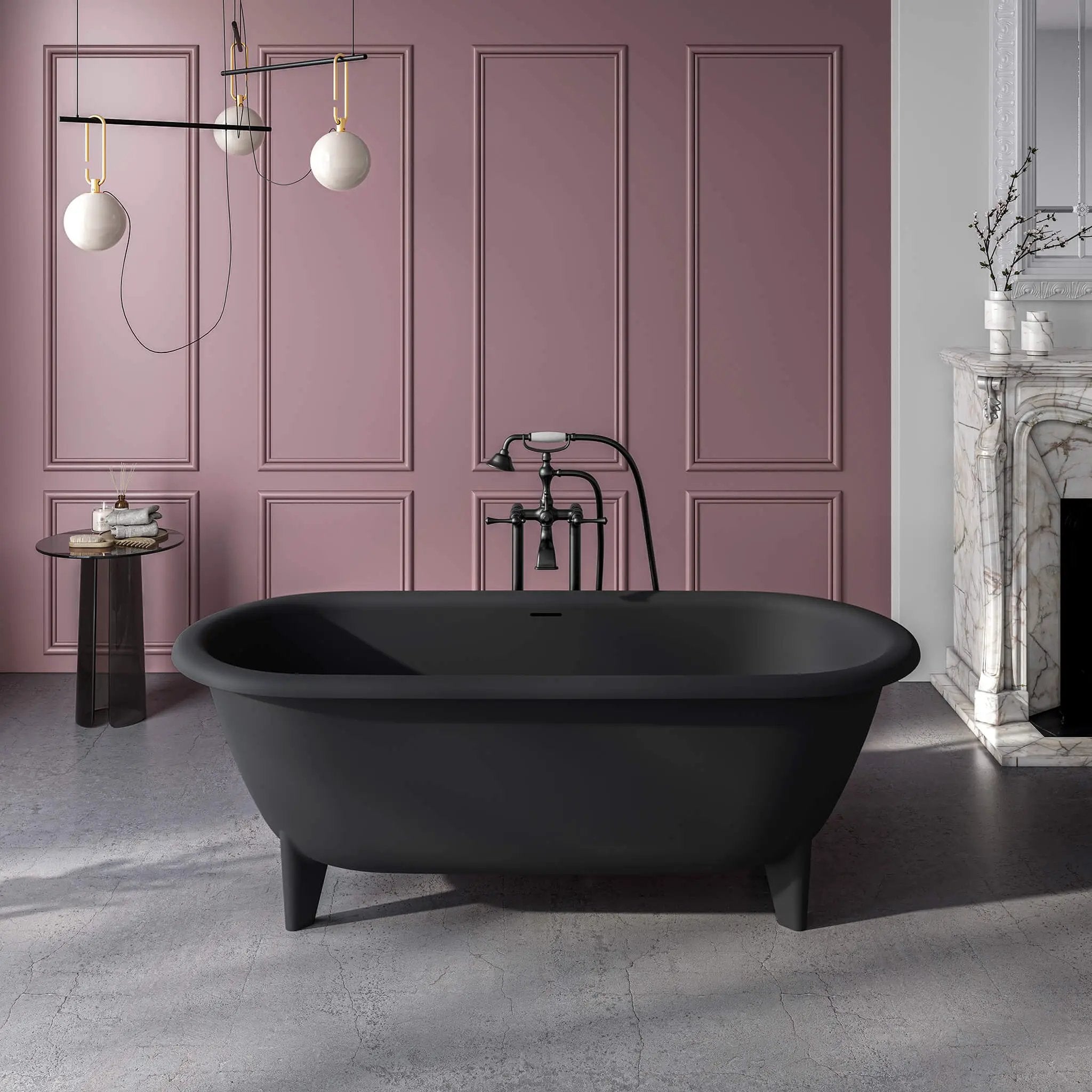 black matte interior / black matte exterior bathtub