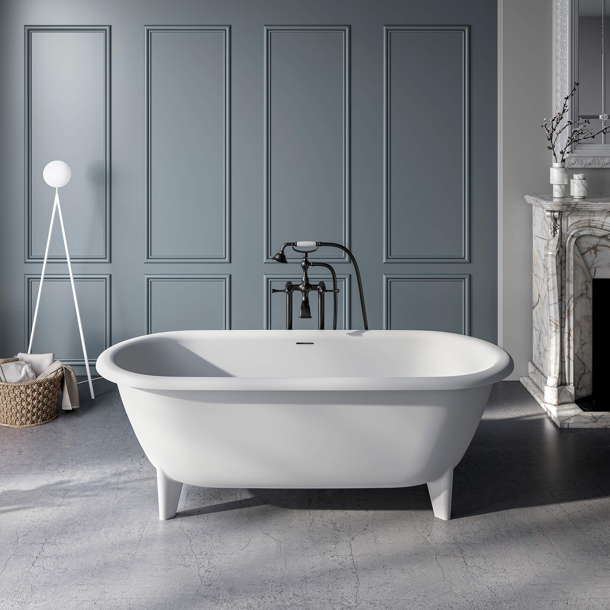 white matte bathtub
