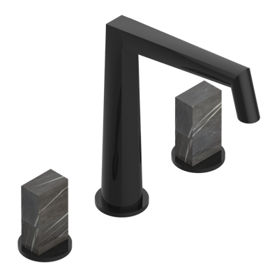 THG Paris Montaigne Leonardo Grey Marble Widespread Lavatory Set with Drain by THG Paris