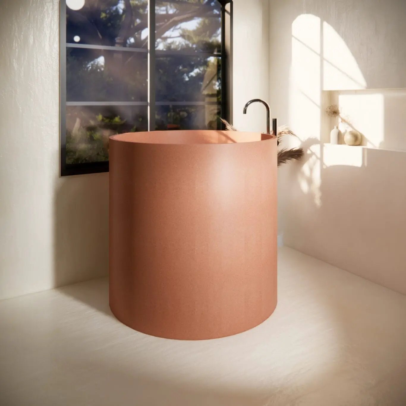 Balux Saka Concrete Freestanding Bathtub by Balux