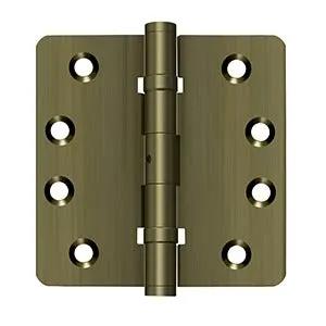 Deltana 4" x 4" x 1/4" Radius Hinges, Ball Bearings, NRP, Solid Brass by Deltana