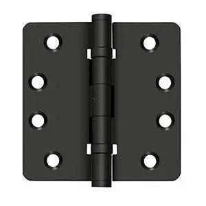 Deltana 4" x 4" x 1/4" Radius Hinges, Ball Bearings, NRP, Solid Brass by Deltana