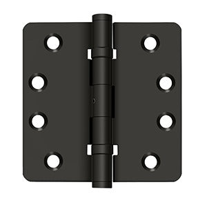 Deltana 4" x 4" x 1/4" Radius Hinges, Ball Bearings, NRP, Solid Brass
