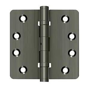 Deltana 4" x 4" x 1/4" Radius Hinges, Ball Bearings, NRP, Solid Brass by Deltana