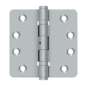 Deltana 4" x 4" x 1/4" Radius Hinges, Ball Bearings, NRP, Solid Brass