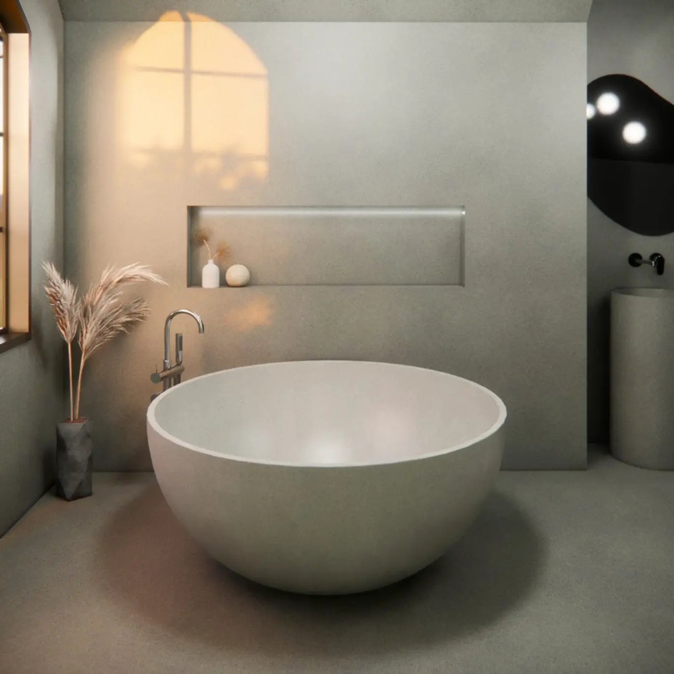 Balux Kopa 55 Concrete Freestanding Bathtub by Balux