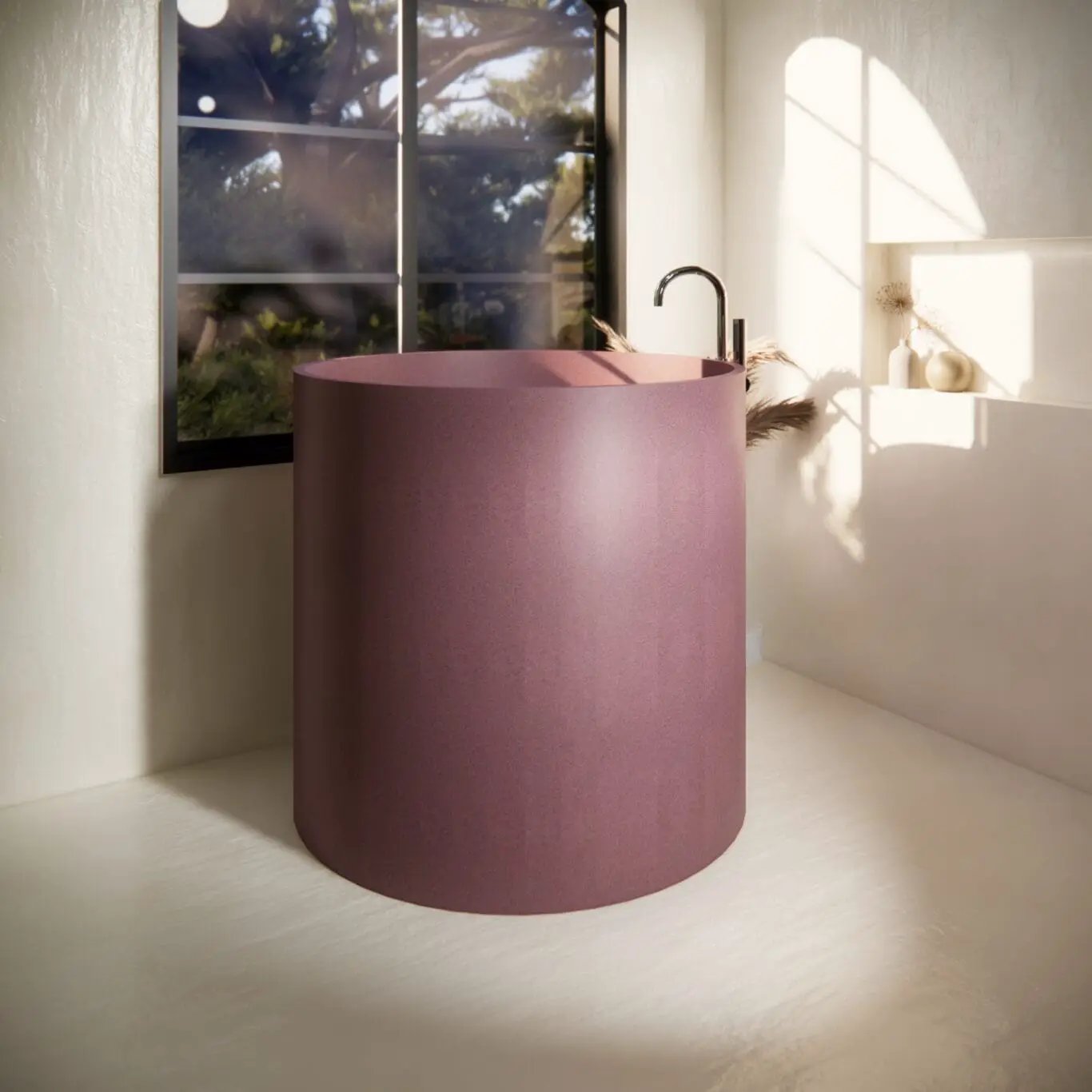 Balux Saka Concrete Freestanding Bathtub by Balux