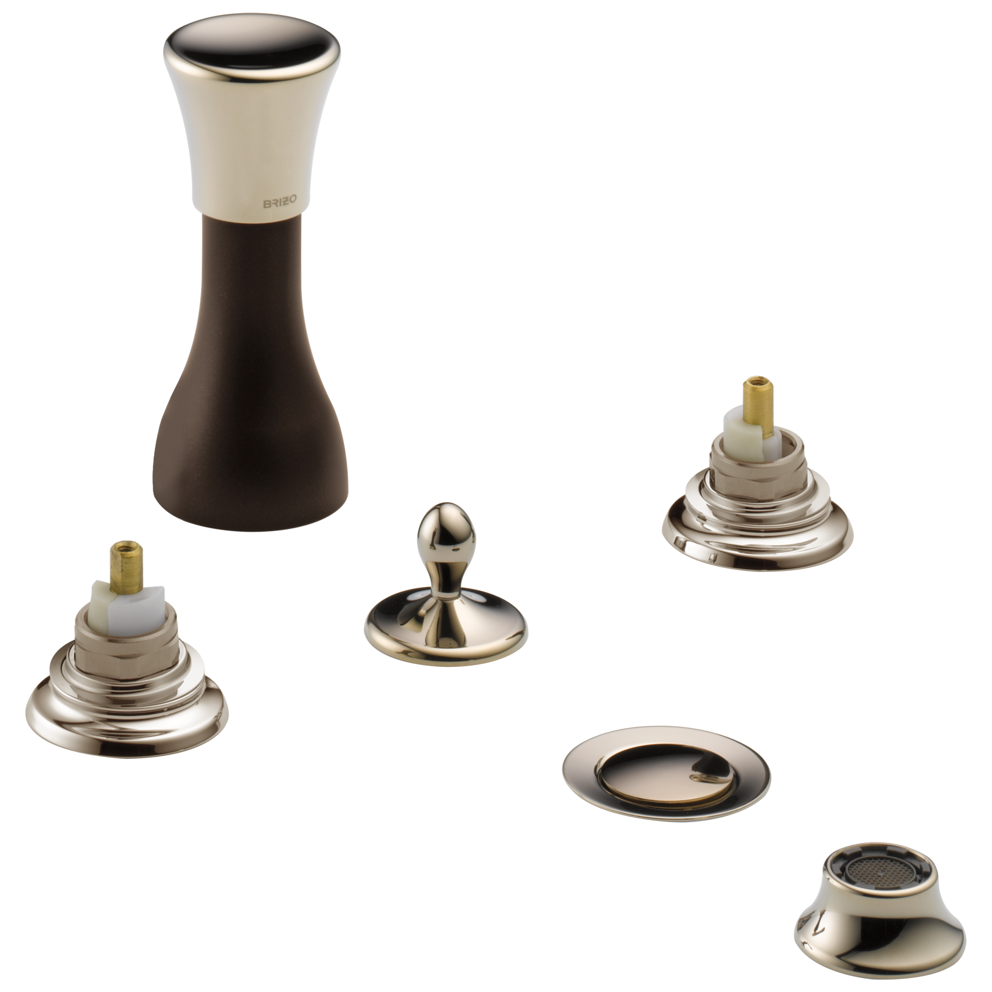 cocoa bronze / polished nickel bidet faucet