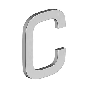 Deltana 4" Letter C, E Series with Risers, Stainless Steel by Deltana