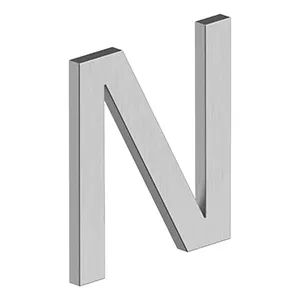Deltana 4" Letter N, E Series with Risers, Stainless Steel by Deltana