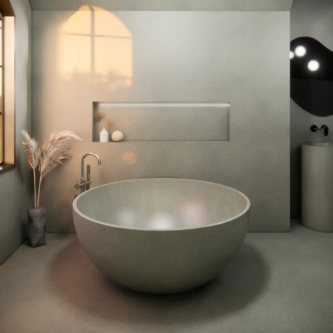 Balux Kopa 55 Concrete Freestanding Bathtub by Balux