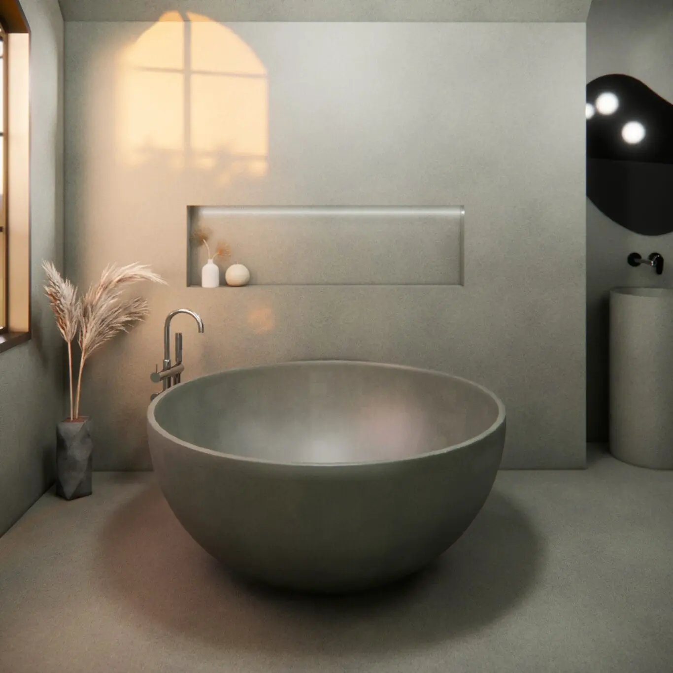 Balux Kopa 55 Concrete Freestanding Bathtub by Balux