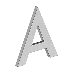 Deltana 4" Letter A, B Series with Risers, Stainless Steel by Deltana