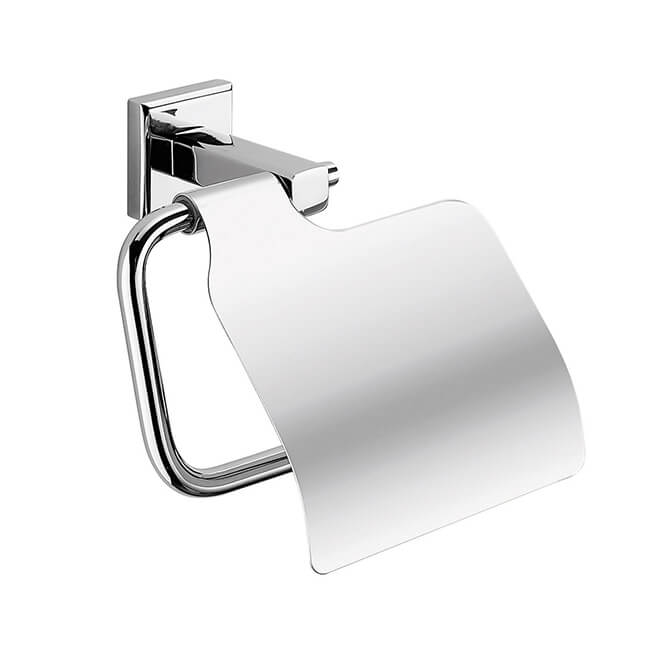 polished chrome toilet roll holder