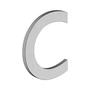 Deltana 4" Letter C, B Series with Risers, Stainless Steel by Deltana