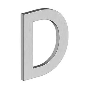 Deltana 4" Letter D, B Series with Risers, Stainless Steel by Deltana