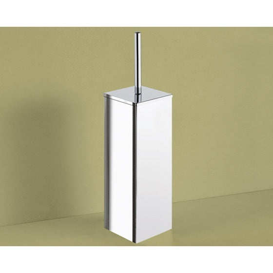 polished chrome toilet brush holder