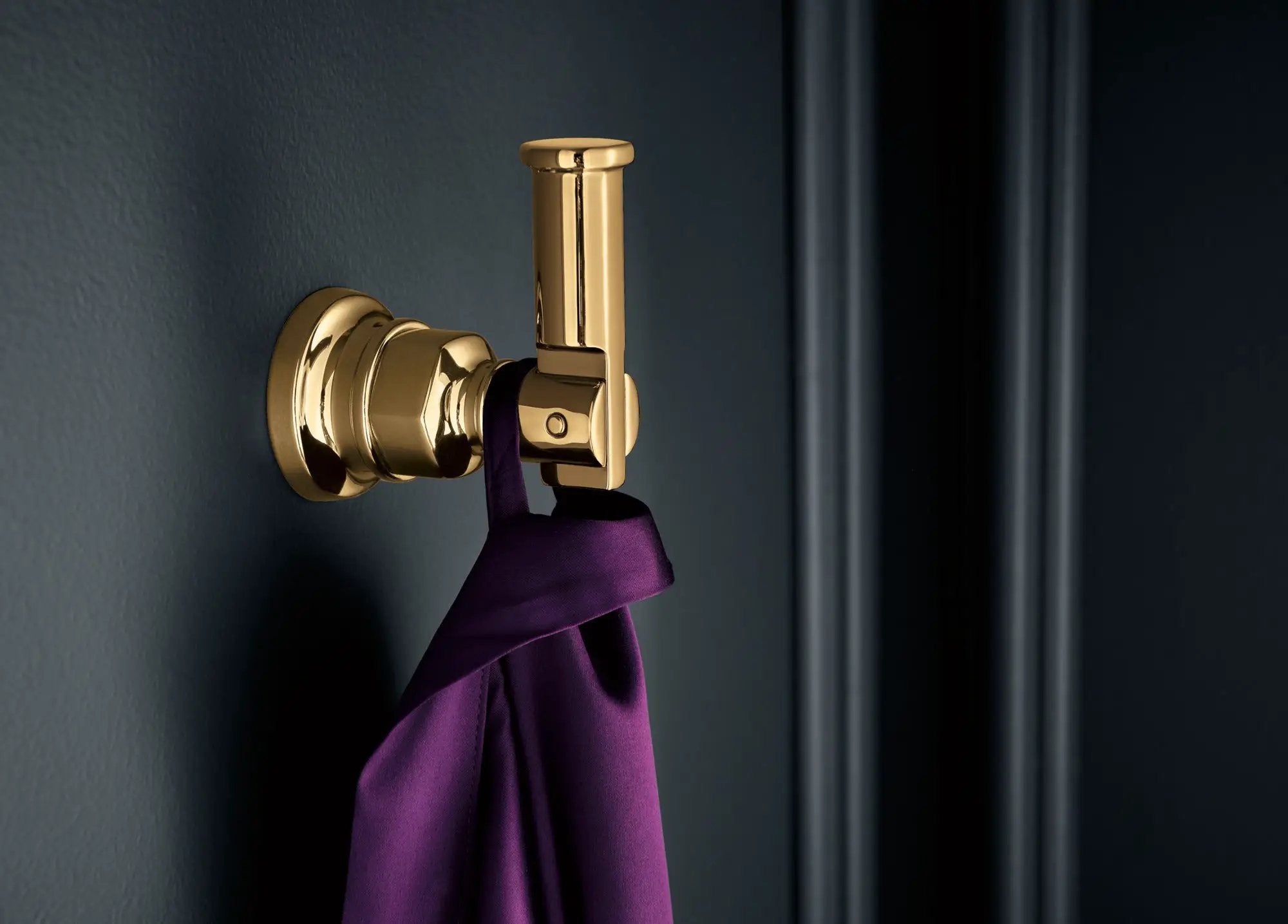 polished gold robe hook