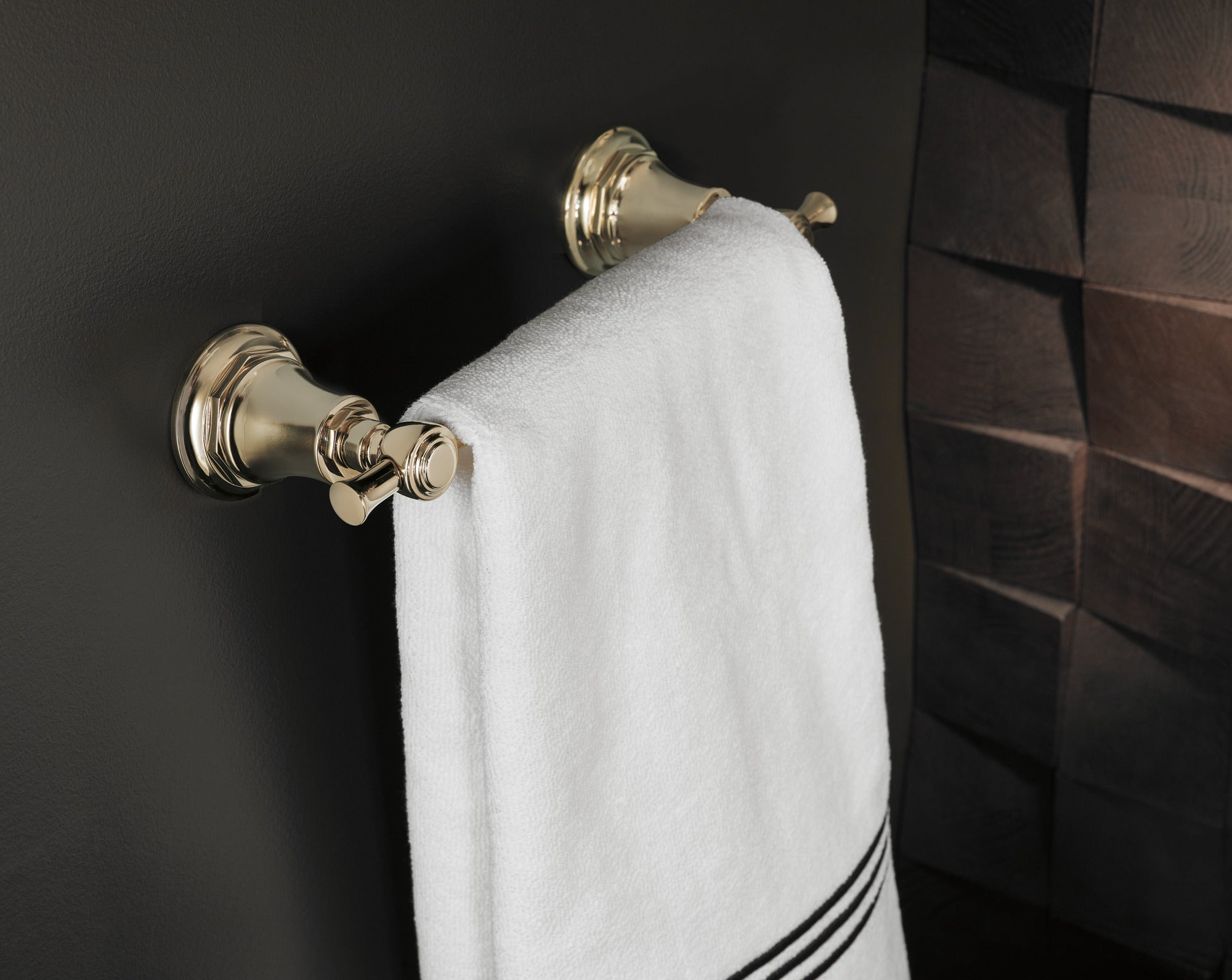 polished nickel towel bar