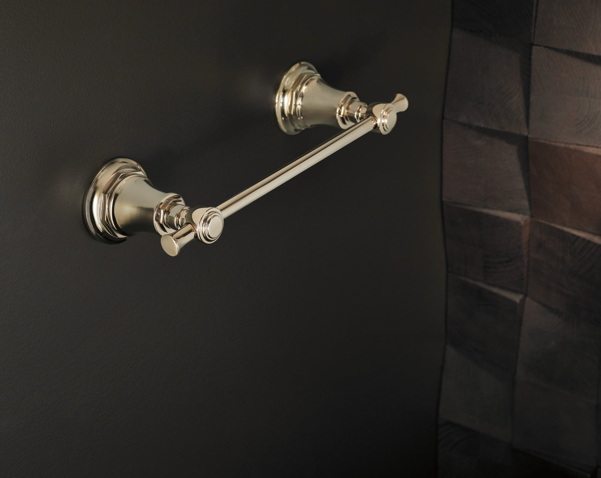 polished nickel towel bar