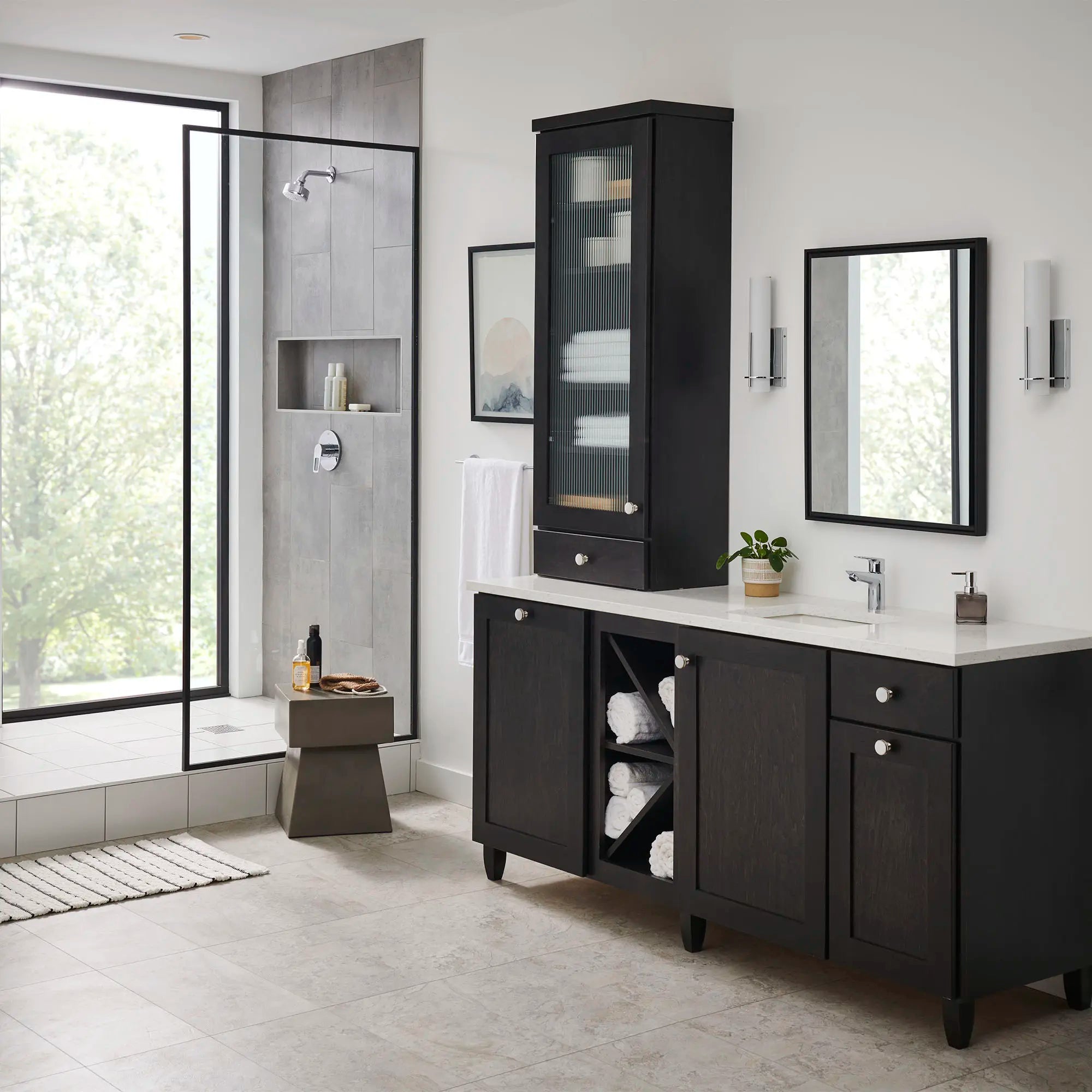 chrome bathroom faucet