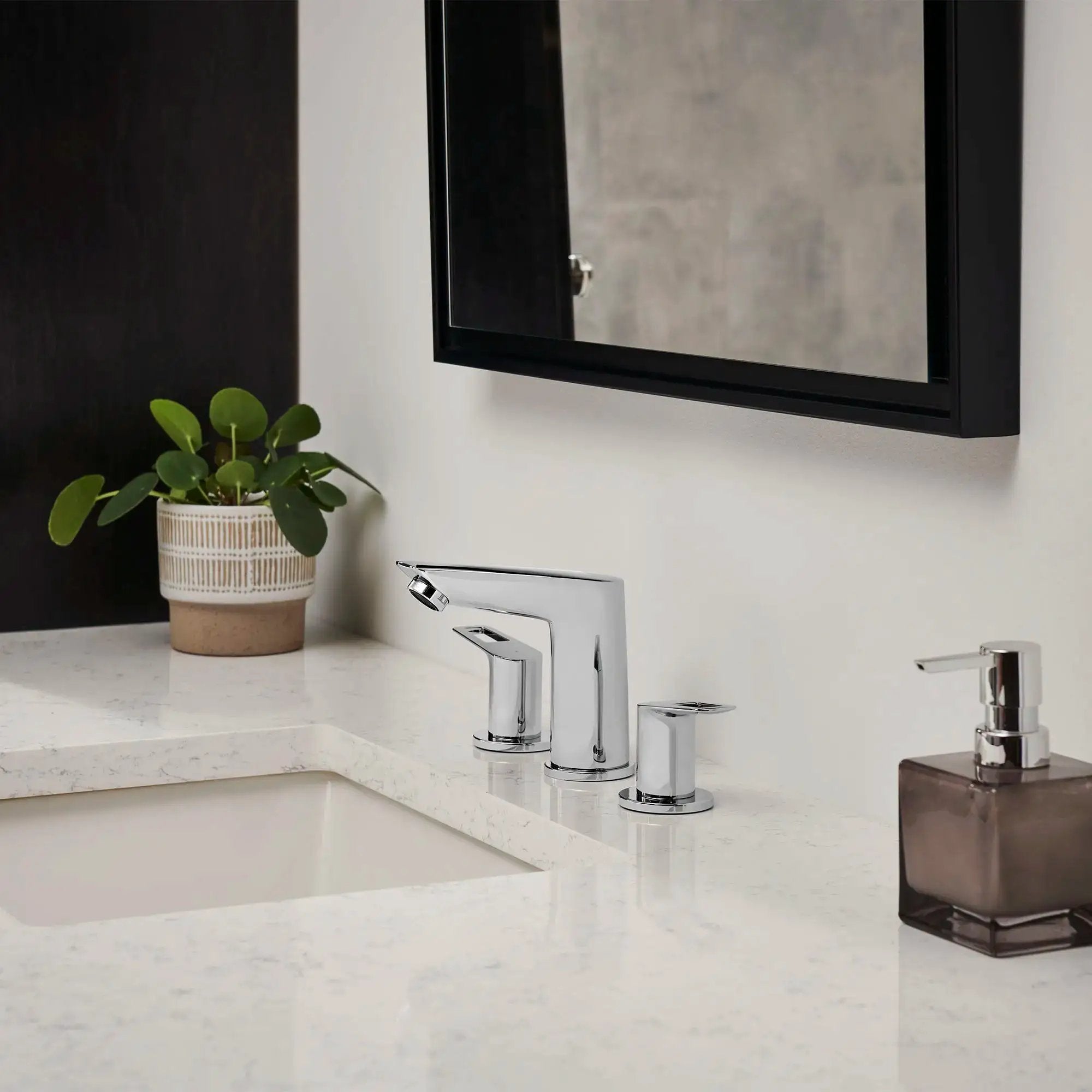 chrome bathroom faucet