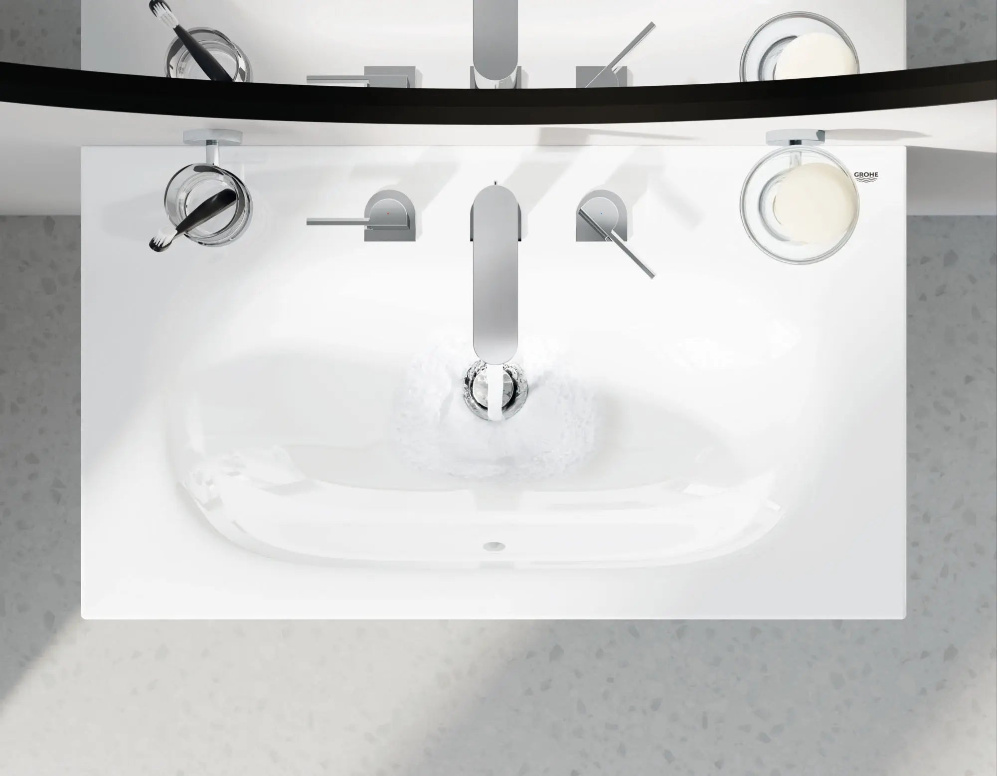 chrome bathroom faucet
