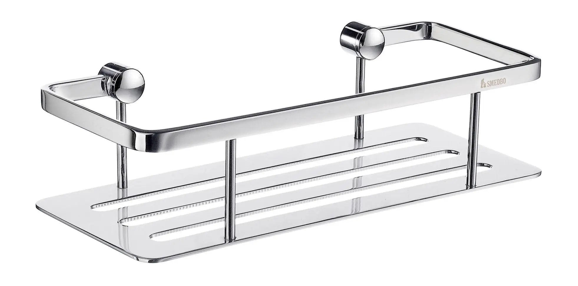 polished chrome shower basket