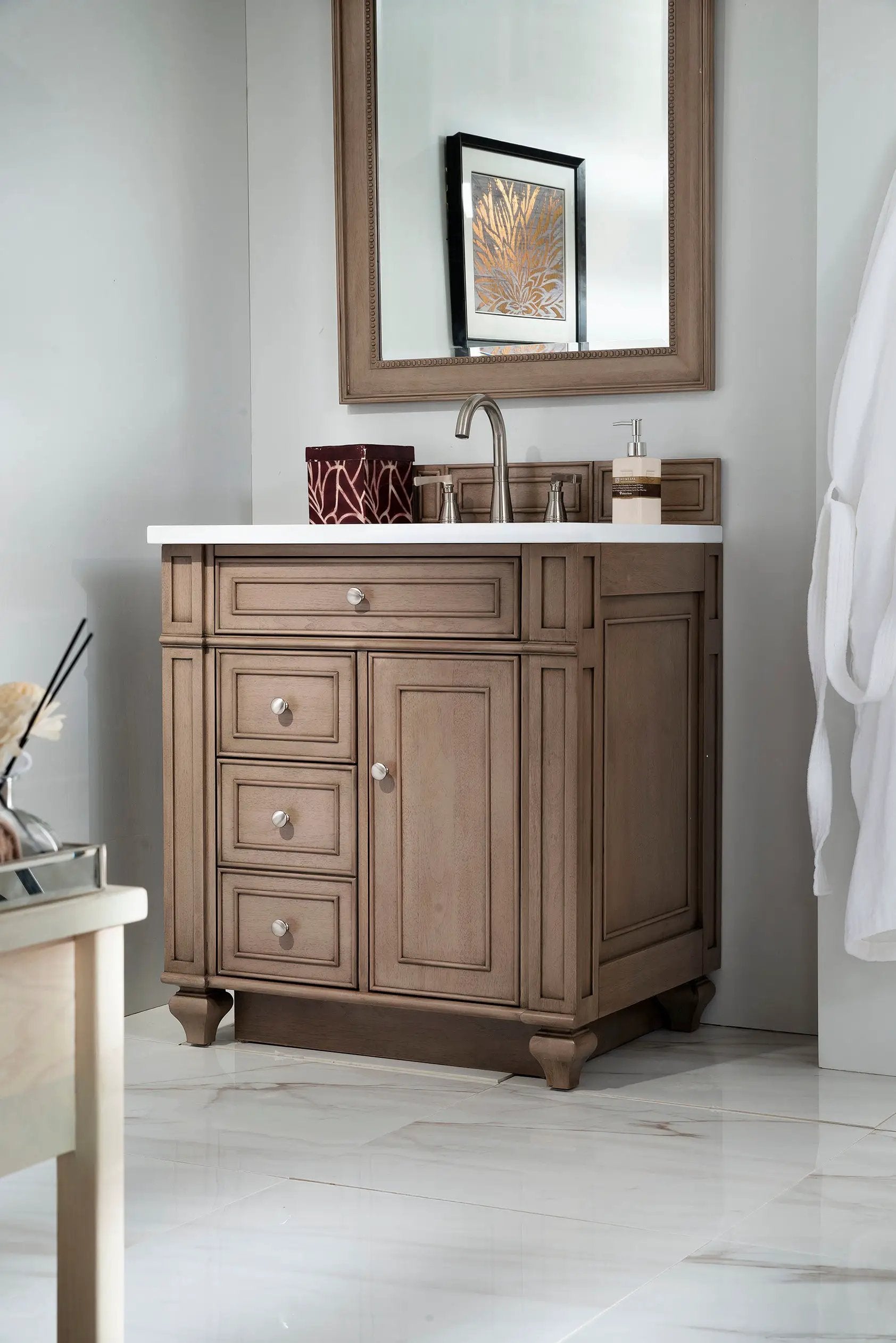 whitewashed walnut vanity
