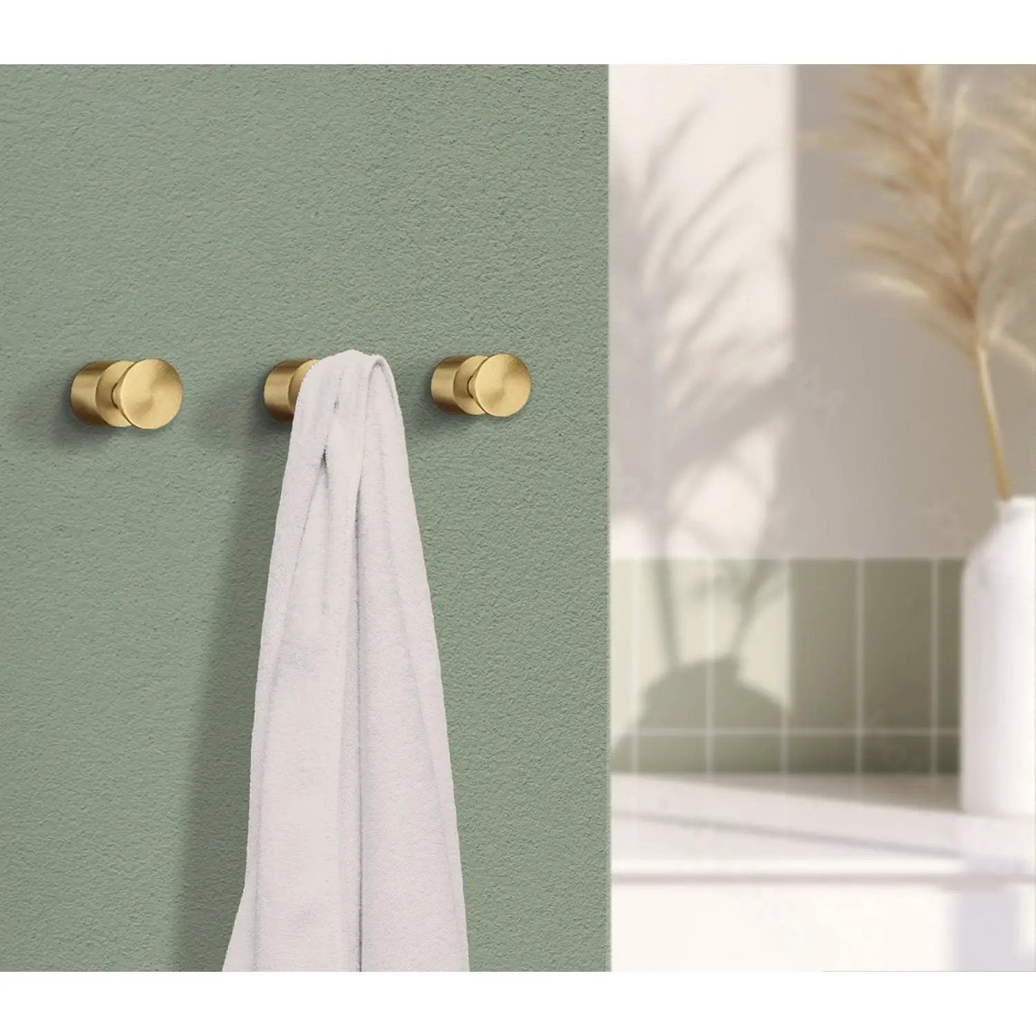 brushed brass towel hook
