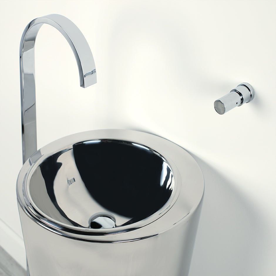 polished stainless steel sink