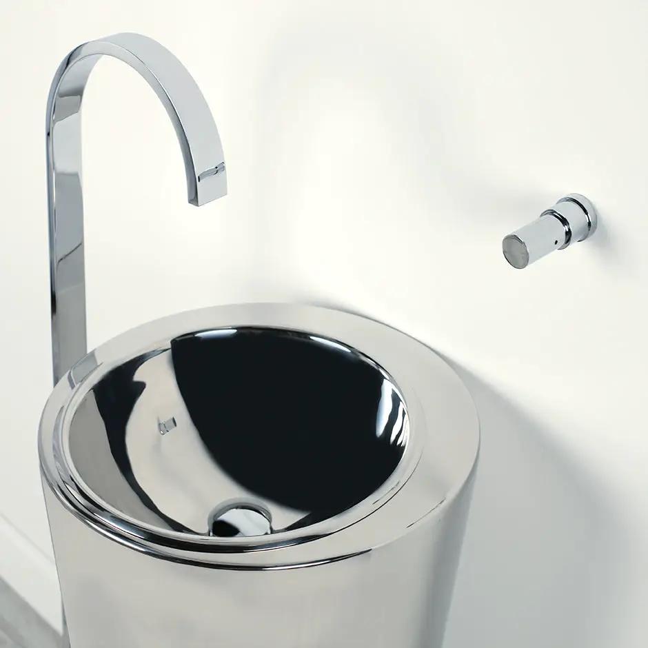 polished stainless steel sink