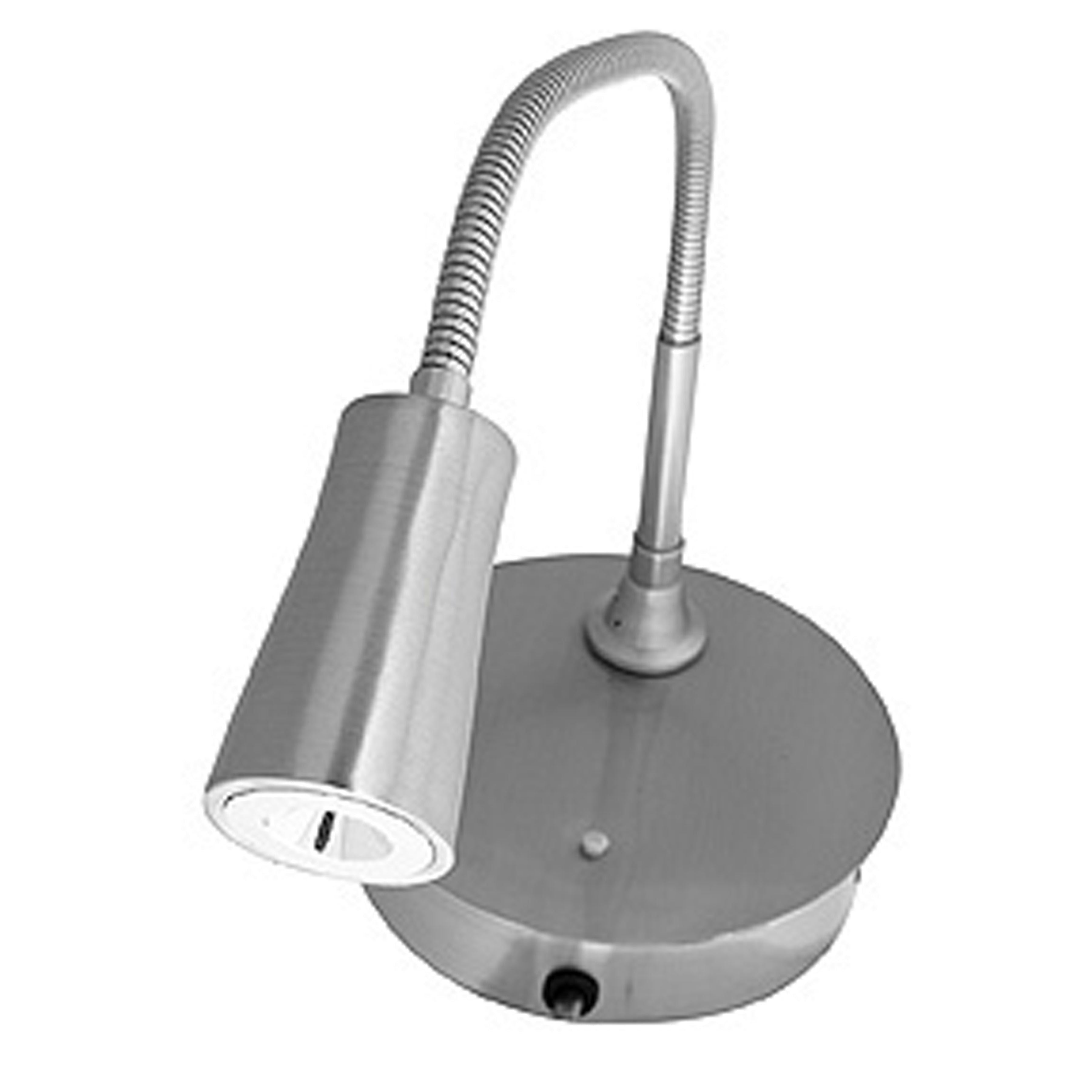 brushed steel led wall reading light