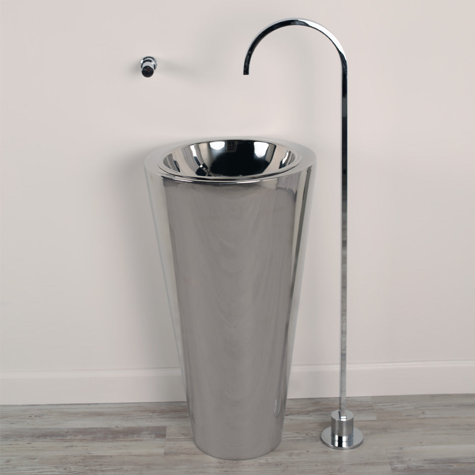 polished stainless steel sink